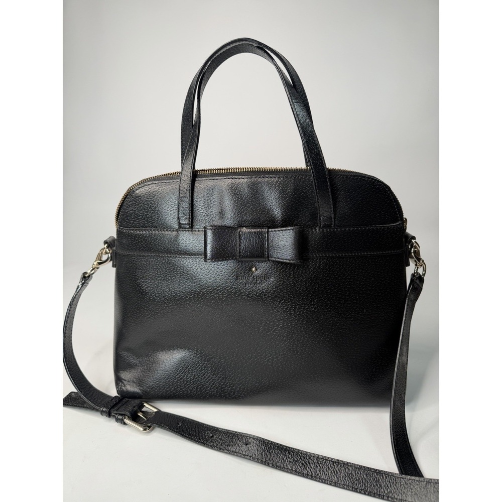 Kate Spade Patterson Drive Medium Dome Black Pebbled Leather Zip-Top Satchel